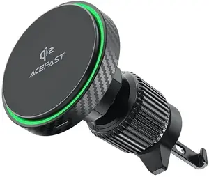 Acefast D33 Magnetic Car Mount with 15W Qi2 Wireless Charger for Air Vent - Black