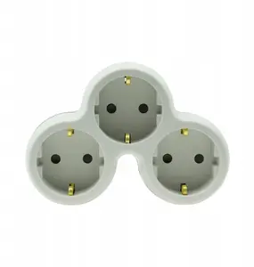 Plastrol R-31S/B 3-Way Schuko Plug Adapter with Grounding