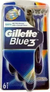 Gillette Blue3 vienreizējās lietošanas skuvekļi, 6 gabali