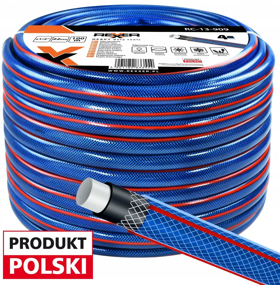 Ehrle 4-slāņu dārza šļūtene 1/2 collas