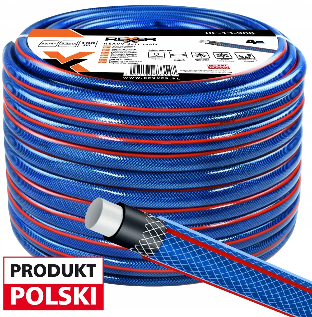 Ehrle 4-slāņu dārza šļūtene 3/4 collas