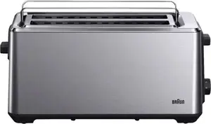 Braun HT 5220 BK 2-Slice Toaster, 1470 W, Black and Stainless Steel