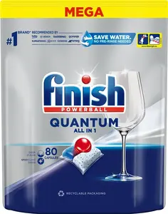 Trauku mazgājamās mašīnas tabletes Finish Powerball Quantum All in 1, 80 gab.