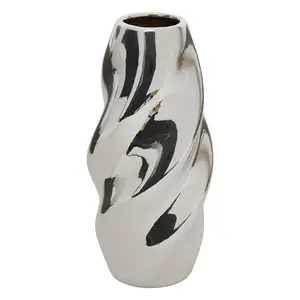 Vāze Atmosphera Twisted, 21 cm, sudraba krāsā