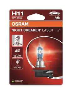 Галогенная лампа головного света Osram Night Breaker Laser H11, 55Вт 12В, PGJ19-2