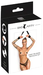 Bad Kitty Over the Door Restraint Set with Adjustable Padded Handcuffs