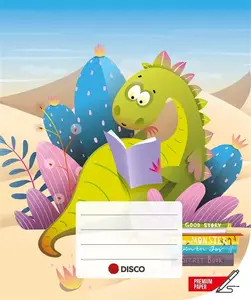 DISCO Exercise Book, Lined, 12 Pages, for Kids