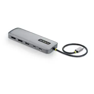 Многопортовый адаптер StarTech 10-в-1 USB-C с двумя DisplayPort, зарядкой 100 Вт, 4K 60Гц, Gigabit Ethernet и USB-хабом 5 Гбит/с