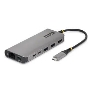 Многопортовый адаптер StarTech USB-C — HDMI с зарядкой 140 Вт PD, 4K 60 Гц, 5-портовым USB-концентратором 5 Гбит/с и Gigabit Ethernet