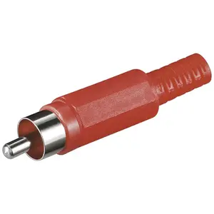 Goobay RCA plug Red cable mount connector plastic body