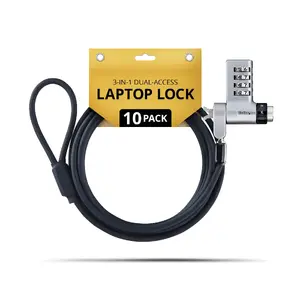 Замок для ноутбука StarTech 3-в-1 с двойным доступом, 2 м, 10 шт., кодовый и ключевой, для Noble Wedge, Nano и K-Slot