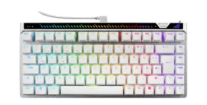 ASUS ROG Falchion Ace 75 HE Gaming Keyboard, Wired USB, Magnetic-Mechanical Switches, QWERTZ German Layout, White