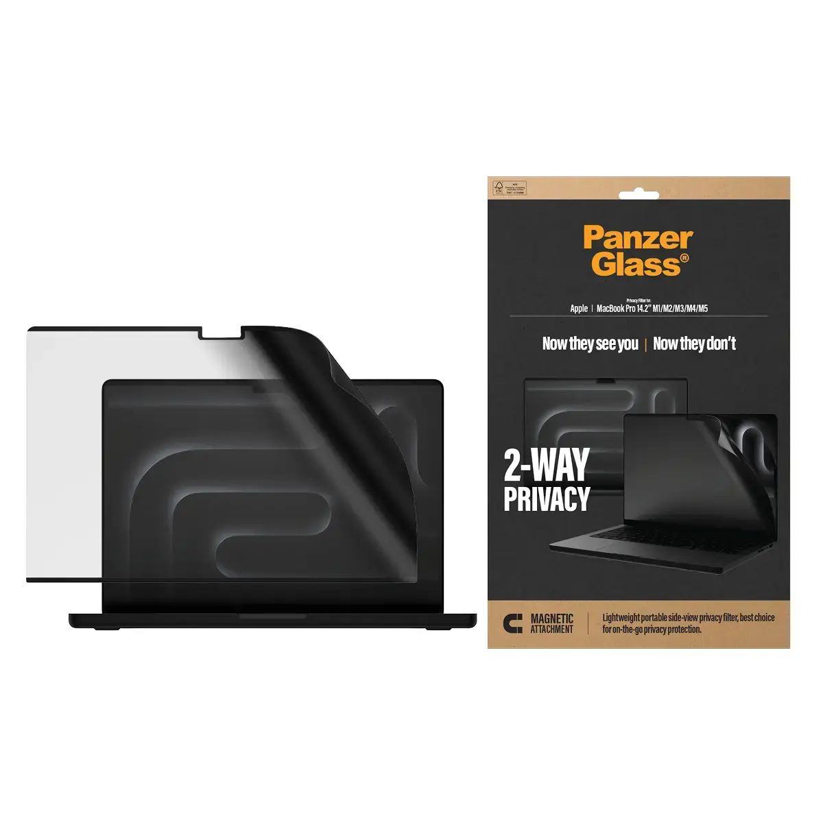PanzerGlass ® Magnetic 2-Way Privacy Film Screen Protector Macbook Pro 14.2" M1 | M2 | M3 | M4 | M5 PG49662 Photo 2
