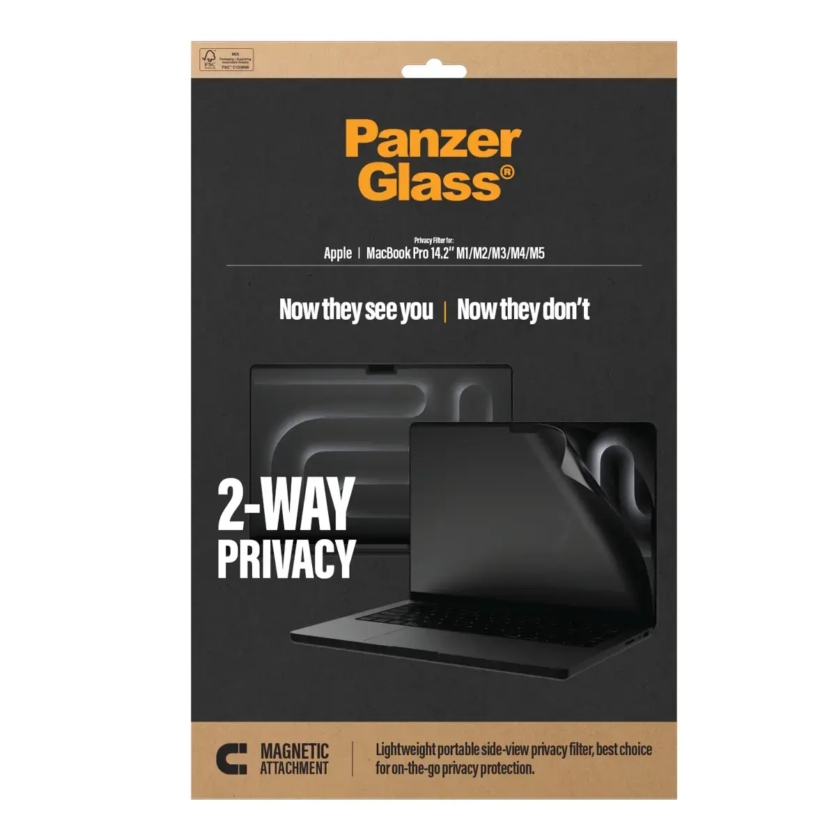 PanzerGlass ® Magnetic 2-Way Privacy Film Screen Protector Macbook Pro 14.2" M1 | M2 | M3 | M4 | M5 PG49662 Photo 3