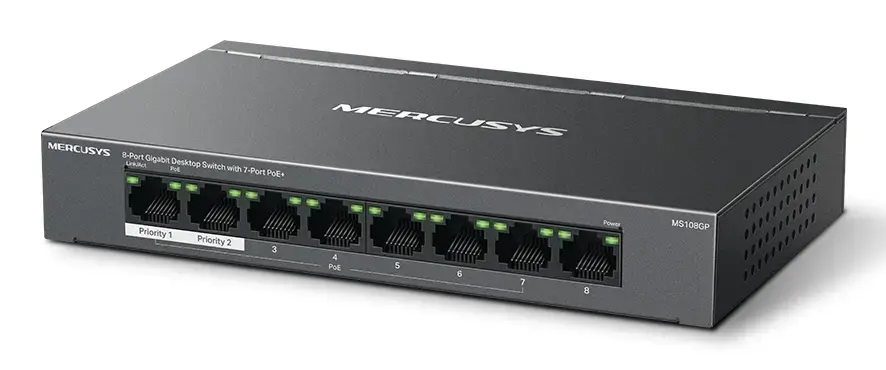 Коммутатор Mercusys MS108GP 8-портовый PoE+ Photo 2