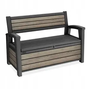 Keter Deco Garden Bench 227L Storage Bench Ashwood Brown