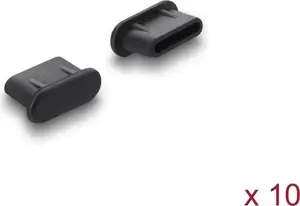 Delock Staubschutz für USB Type-C Buchse 10 Stück Silikon schwarz (87408)