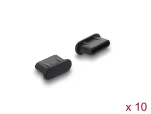 DeLOCK Dust Cover for USB Type-C female 10 pieces silicone black
