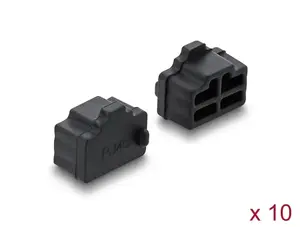 DeLOCK Dust Cover for RJ45 jack 10 pieces silicone black