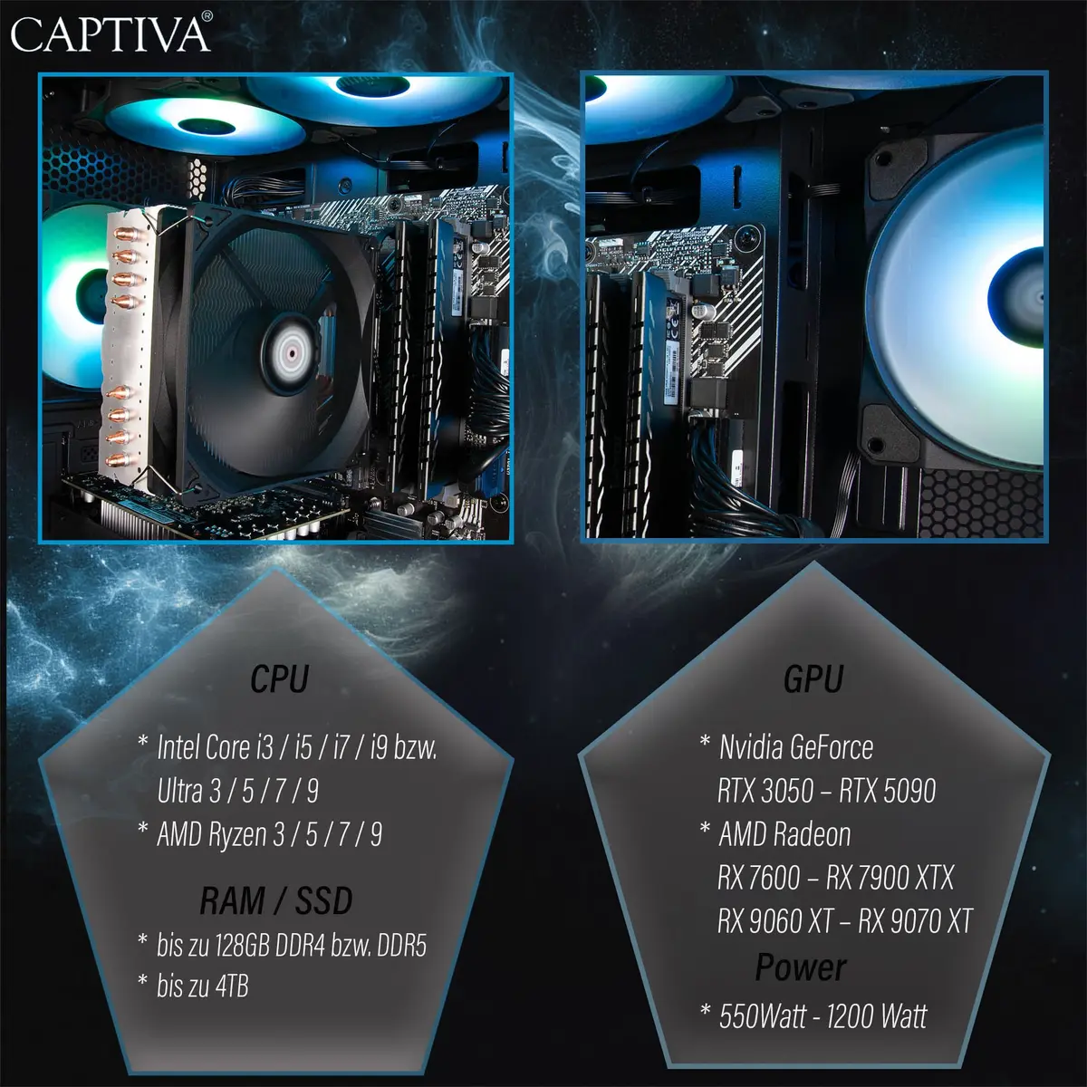 Captiva 101869 dators - AMD Ryzen 7 5700X un Intel Arc B580 Photo 6