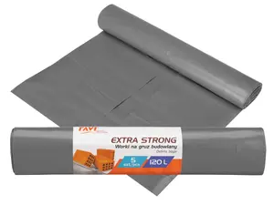 EXTRA STRONG мешки для мусора, 120 л LDPE, 5 шт., 37 x 7 x 7, 00739, Simple Solution