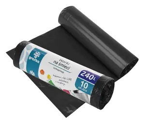 Garbage bags 240 L LDPE, 10 pcs., 7.5 x 28 x 7.5, 10710, Gratka