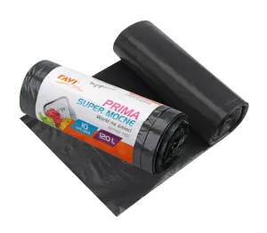 Мешки для мусора PRIMA LDPE 120 л, 70 x 110 см, 10 шт., черные, 18.5 x 7 x 7, 10717, Simple Solution