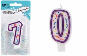 IMPREZKA birthday candle, number 0, 14 x 2 x 75, 22091, RAVI Decor