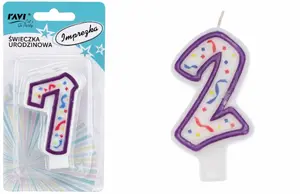 IMPREZKA birthday candle, number 2, 14 x 2 x 75, 22093, RAVI Decor