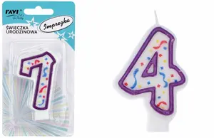 IMPREZKA birthday candle, number 4, 14 x 2 x 75, 22095, RAVI Decor