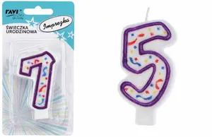 IMPREZKA birthday candle, number 5, 14 x 2 x 75, 22096, RAVI Decor