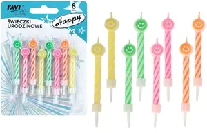 HAPPY birthday candle, 8 pcs, 10 x 1 x 14, 42021, RAVI Decor