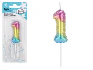 Birthday candle Jelly 1, 6.5 x 1 x 16, 72025, RAVI Decor