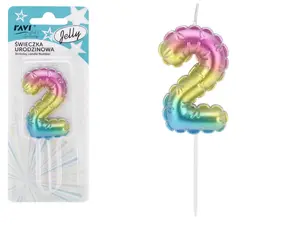 Birthday candle Jelly 2, 6.5 x 1 x 16, 72026, RAVI Decor