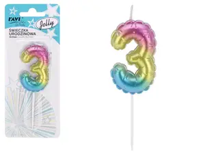 Birthday candle Jelly 3, 6.5 x 1 x 16, 72027, RAVI Decor