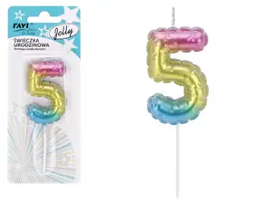 Birthday candle Jelly 5, 6.5 x 1 x 16, 72029, RAVI Decor