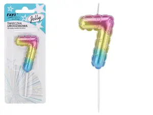 Birthday candle Jelly 7, 6.5 x 1 x 16, 72031, RAVI Decor