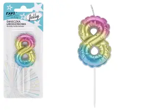 Birthday candle Jelly 8, 6.5 x 1 x 16, 72032, RAVI Decor