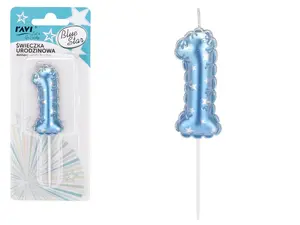 RAVI Decor Birthday Candle Blue Star 1