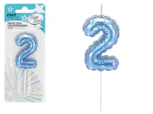 RAVI Decor Blue Star 2 Birthday Candle