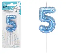 RAVI Decor Birthday Candle Blue Star 5