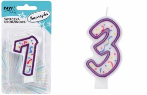 RAVI Decor IMPREZKA Birthday Candle Number 3