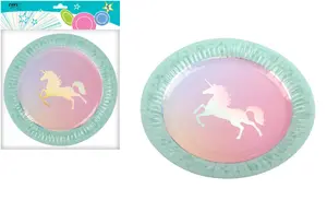 Бумажные тарелки RAVI Decor Unicorn, 18 см, 6 штук
