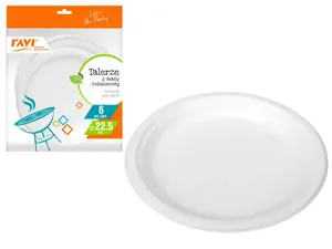 Тарелки из целлюлозной пульпы Simple Solution, 22.5 см, 6 штук
