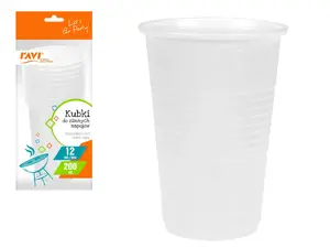 Disposable cold drinks cups, 200 ml, 12 pcs, 13.5 x 7 x 30, 01313, Simple Solution