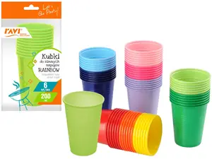RAINBOW disposable cold drinks cups, 200 ml, 6 pcs, 14 x 6.5 x 24, 31350, Simple Solution