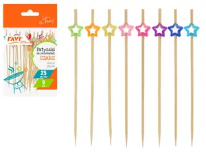 STARS bamboo snack sticks, 25 pcs, 9 cm, 9.8 x 1.5 x 16, 71853, Simple Solution