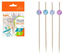 Unicorn bamboo snack stick 25pcs, 9cm, 9.5 x 1.5 x 14, 91872, Simple Solution
