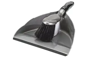 Набор для уборки Simple Solution PLATINUM, совок и щетка, серебристый