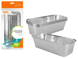 Aluminium moulds 500 ml, 5 pcs, 15.5 x 6.5 x 32.5, 00110, Simple Solution